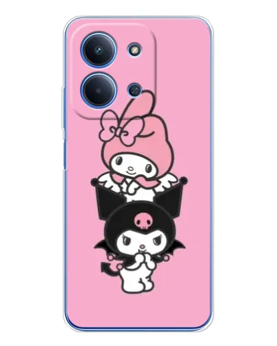 Чехол для Xiaomi Redmi 15C 5g с картинкой «Трио My Melody и Kuromi»