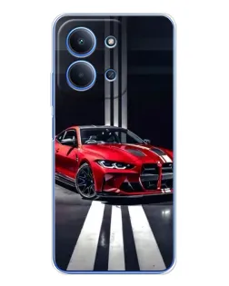 Чехол для Xiaomi Redmi 15C 5g с картинкой «Красная BMW на дороге»