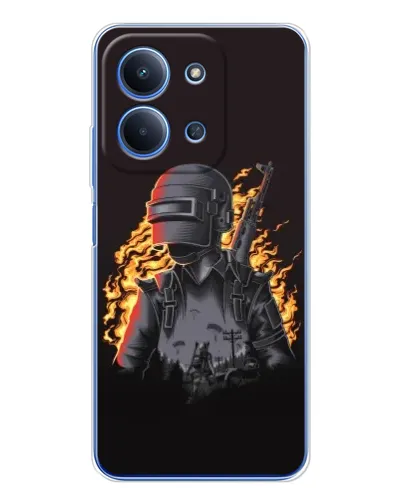 Чохол для Xiaomi Redmi 15C 5g з картинкою «PUBG — вогняний силует»
