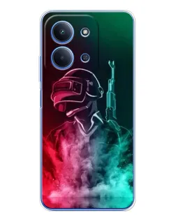 Чохол для Xiaomi Redmi 15C 5g з картинкою «PUBG — вогняний воїн»