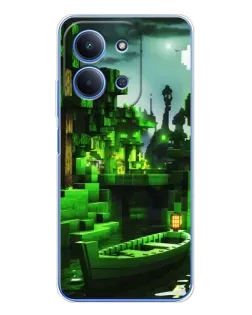 Чехол для Xiaomi Redmi 15C 5g с картинкой «Minecraft лесной пейзаж»