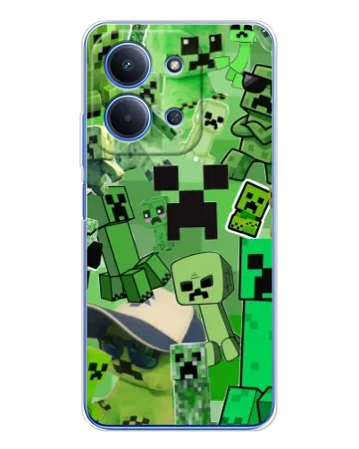 Чехол для Xiaomi Redmi 15C 5g с картинкой «Криперы Minecraft»