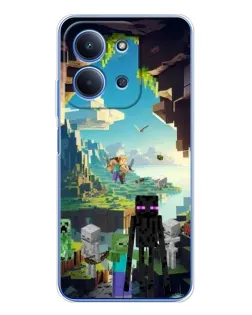 Чехол для Xiaomi Redmi 15C 5g с картинкой «Эндермен в лесу»