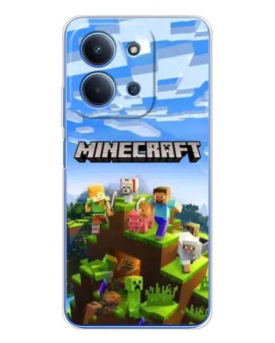 Чехол для Xiaomi Redmi 15C 5g с картинкой «Minecraft классический мир»