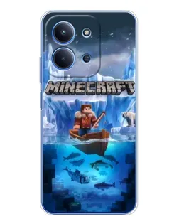 Чехол для Xiaomi Redmi 15C 5g с картинкой «Minecraft ледяной мир»