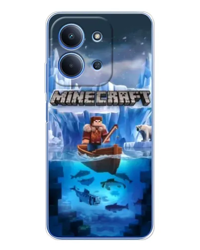 Чехол для Xiaomi Redmi 15C 5g с картинкой «Minecraft ледяной мир»