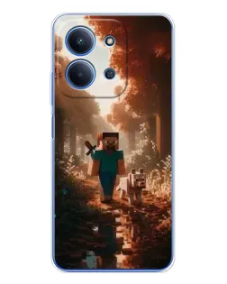 Чехол для Xiaomi Redmi 15C 5g с картинкой «Стив в лесу»