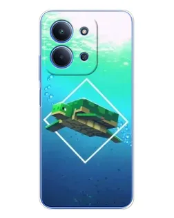 Чехол для Xiaomi Redmi 15C 5g с картинкой «Черепаха Minecraft»