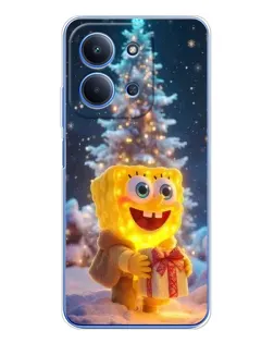 Чехол для Xiaomi Redmi 15C 5g с картинкой «Рождественский Спанч Боб»