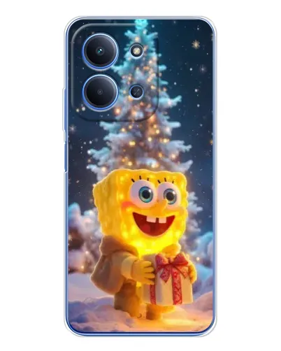 Чехол для Xiaomi Redmi 15C 5g с картинкой «Рождественский Спанч Боб»