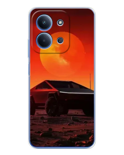 Чехол для Xiaomi Redmi 15C 5g с картинкой «Cybertruck на Марсе»