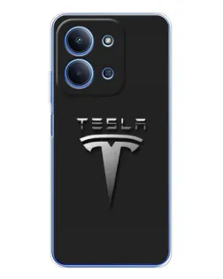 Чехол для Xiaomi Redmi 15C 5g с картинкой «Стальной логотип Tesla»