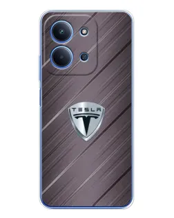 Чехол для Xiaomi Redmi 15C 5g с картинкой «Металлическая текстура Tesla»