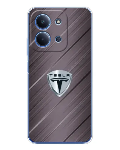 Чехол для Xiaomi Redmi 15C 5g с картинкой «Металлическая текстура Tesla»