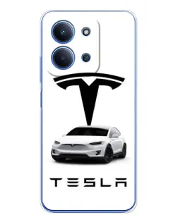 Чехол для Xiaomi Redmi 15C 5g с картинкой «Tesla White Style»