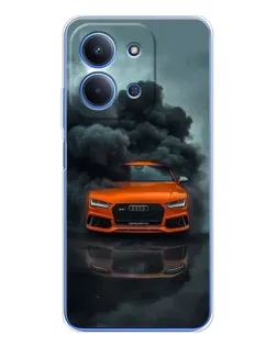 Чохол для Xiaomi Redmi 15C 5g з картинкою «Audi у хмарах диму»