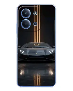 Чохол для Xiaomi Redmi 15C 5g з картинкою «Lamborghini золоті лінії»
