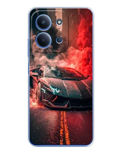 Чохол для Xiaomi Redmi 15C 5g з картинкою «Lamborghini червоний дим»