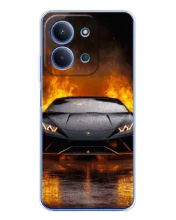 Чохол для Xiaomi Redmi 15C 5g з картинкою «Lamborghini у вогні»