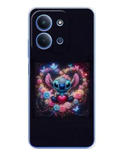 Чохол для Xiaomi Redmi 15C 5g з картинкою «Stitch у квітах»