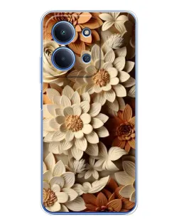 Чохол для Xiaomi Redmi 15C 5g з картинкою «Бежевий флористичний декор» Чохол для Xiaomi Redmi 15C 5g з картинкою «Бежевий флористичний декор»