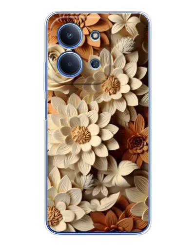 Чехол для Xiaomi Redmi 15C 5g с картинкой «Бежевый флористический декор»