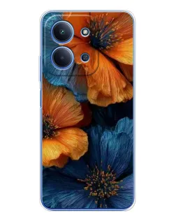 Чохол для Xiaomi Redmi 15C 5g з картинкою «Яскрава синьо-помаранчева флора» Чохол для Xiaomi Redmi 15C 5g з картинкою «Яскрава синьо-помаранчева флора»