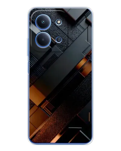 Чехол для Xiaomi Redmi 15C 5g с картинкой «Черные геометрические блоки»
