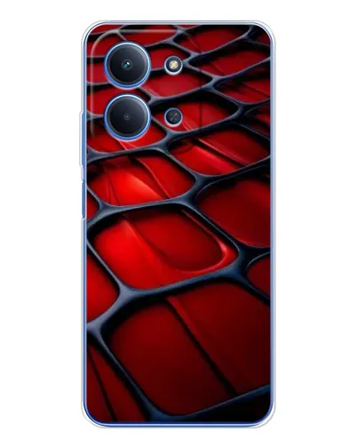 Чехол для Xiaomi Redmi 15C 5g с картинкой «Красная глянцевая сетка»
