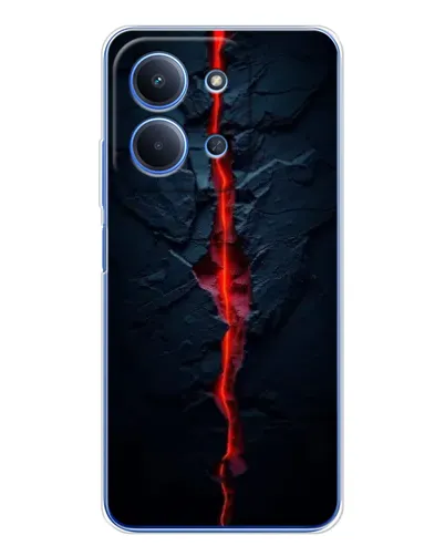 Чехол для Xiaomi Redmi 15C 5g с картинкой «Kрасная лавовая трещина»