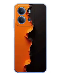 Чехол для Xiaomi Redmi 15C 5g с картинкой «Оранжевый разлом»