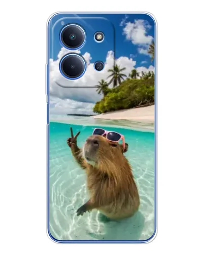 Чохол для Xiaomi Redmi 15C 5g з картинкою «Капібара на морі»