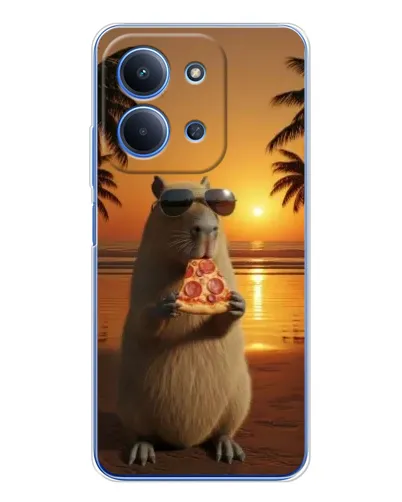Чохол для Xiaomi Redmi 15C 5g з картинкою «Капібара з піцою»