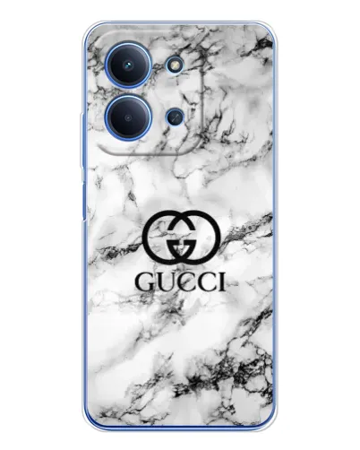 Чехол для Xiaomi Redmi 15C с картинкой «Gucci — мраморный шик»