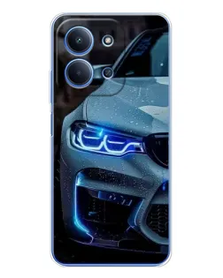 Чохол для Xiaomi Redmi 15C з картинкою «Погляд BMW з синіми фарами»