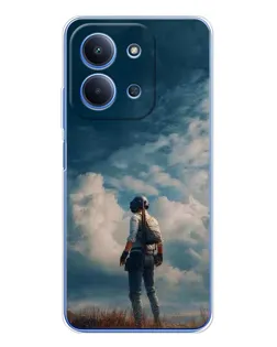 Чехол для Xiaomi Redmi 15C с картинкой «Герой PUBG на скале»