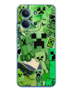 Чехол для Xiaomi Redmi 15C с картинкой «Криперы Minecraft»