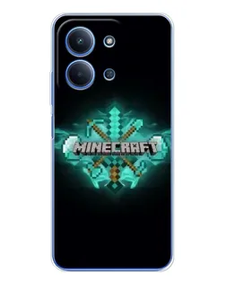 Чехол для Xiaomi Redmi 15C с картинкой «Minecraft Diamond лого»