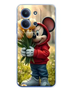 Чехол для Xiaomi Redmi 15C с картинкой «Микки с тюльпанами» Чехол для Xiaomi Redmi 15C с картинкой «Микки с тюльпанами»