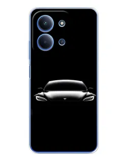 Чехол для Xiaomi Redmi 15C с картинкой «Фары Tesla Night»