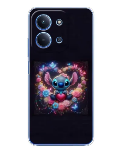 Чехол для Xiaomi Redmi 15C с картинкой «Stitch в цветах»