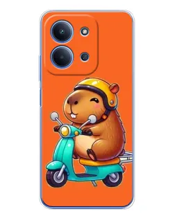 Чехол для Xiaomi Redmi 15C с картинкой «Капибара на скутере»
