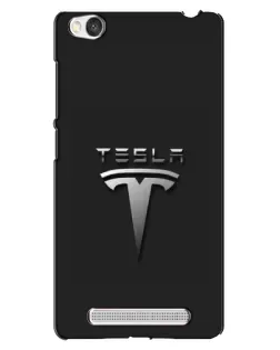 Чехол для Xiaomi Redmi 4A с картинкой «Стальной логотип Tesla»