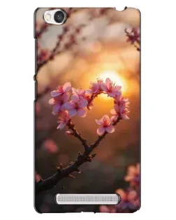 Чохол для Xiaomi Redmi 4A з картинкою «Рожевий цвіт  сердечко на тлі заходу»