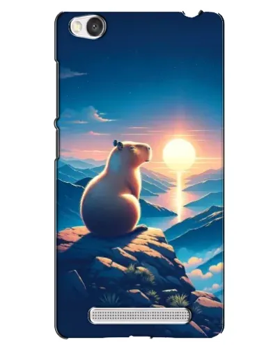 Чехол для Xiaomi Redmi 4A с картинкой «Закат солнца с капибарой»