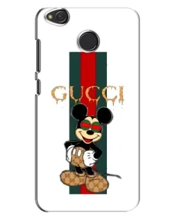 Чехол для Xiaomi Redmi 4X с картинкой «Микки Маус Gucci — полосы»