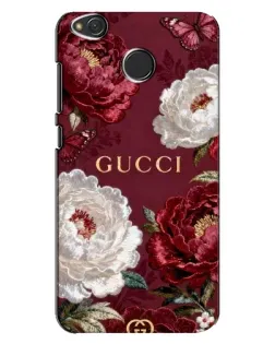 Чехол для Xiaomi Redmi 4X с картинкой «Gucci — бордовые розы»