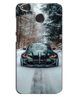 Чохол для Xiaomi Redmi 4X з картинкою «BMW у зимовому лісі»
