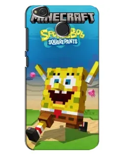 Чохол для Xiaomi Redmi 4X з картинкою «Губка Боб Minecraft»