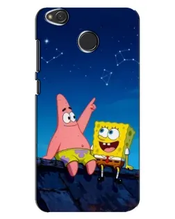 Чехол для Xiaomi Redmi 4X с картинкой «Губка Боб и Патрик ночью»